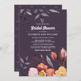 Invitación Plum Autumn Floral Bridal Shower