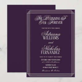 Invitación Plum Beginning Of Our Forever Timeless Wedding