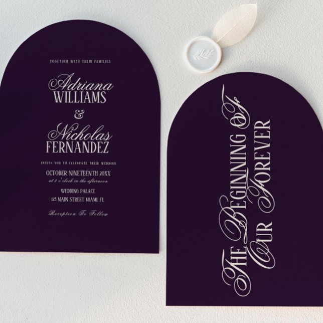 Invitación Plum Beginning Of Our Forever Wedding (Subido por el creador)