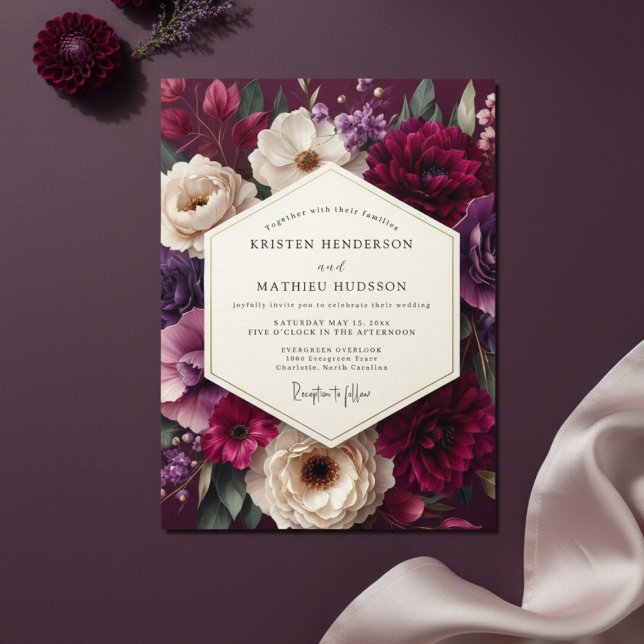 Invitación Plum Bloom Ethereal Wedding (Subido por el creador)