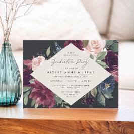 Invitación Plum Blossom | Elegante fiesta de graduación flora