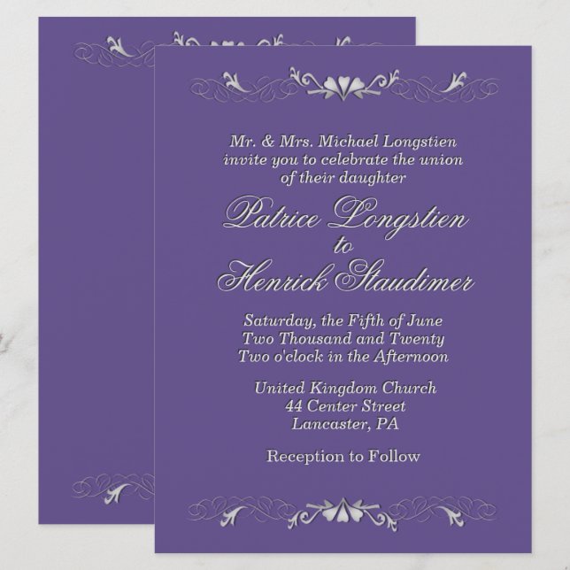 Invitación Plum Boda (Anverso / Reverso)