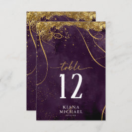Invitación Plum ID867 del Boda de resumen de oro de líneas fi