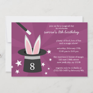 Invitación Plum Peek-a-Boo Rabbit Personalizado Magic Birday 