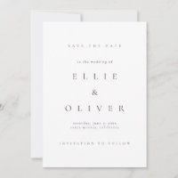 Plum Purple Elegant Boho Save the Date