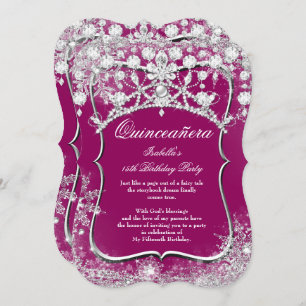 Invitación Plum Quinceanera 15th Winter Wonderland