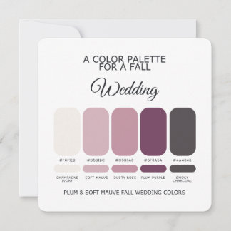Invitación Plum Soft Mauve Fall Wedding Palette 2026 Card