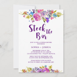 Invitación Plum Stock la ducha de las parejas de bar