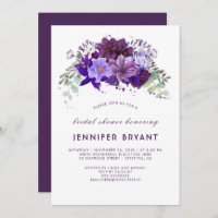 Plum Violet Purple Floral Elegante Ducha Bridal