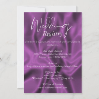 Invitación Plum Wedding Registry