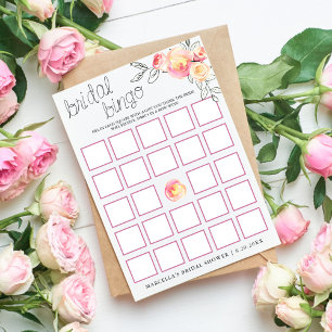 Invitación Plum Wine Bridal Bingo Card