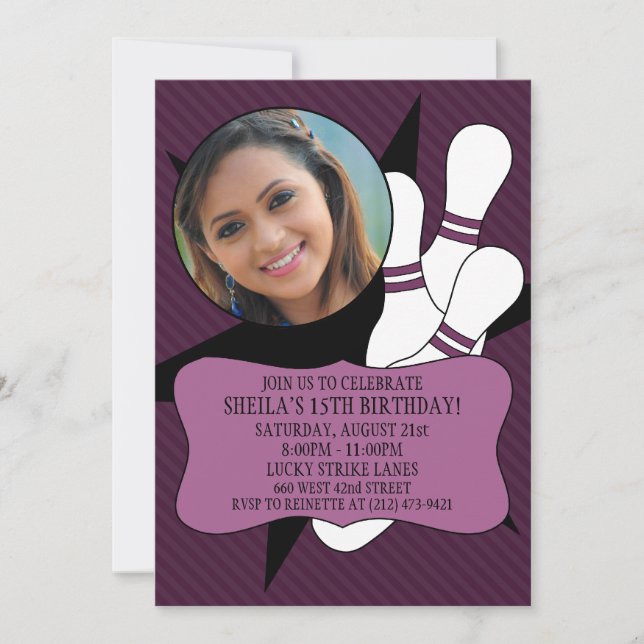 Invitación Plum Wine No Es Tiempo De Reponer La Foto Del Fies (Anverso)