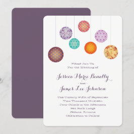 Invitación Pluma Boda de linternas de papel brillante