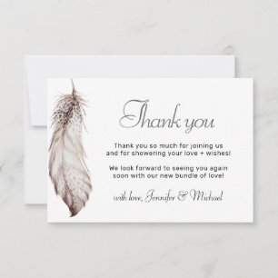 Invitación Pluma Bohemio Agradecimiento Neutral de Género