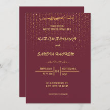 Pluma de marco floral y Boda islámica de oro