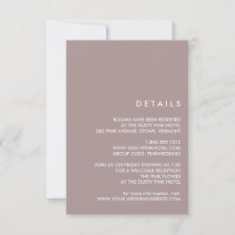 Invitación Pluma de Moda mínima con polvo | Detalles del invi