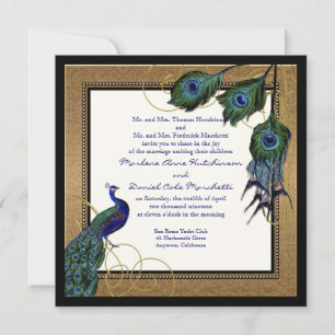 Invitación Pluma de pavo real 7 - Boda formal elegante