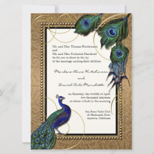 Invitación Pluma de pavo real 7 - Boda formal elegante