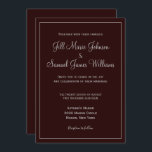 Invitación Pluma oscura y Boda gris con estilo<br><div class="desc">Las invitaciones a la boda son tan hermosas y elegantes,  con un diseño de ciruela oscura y colores grises.  Con plantillas fáciles de rellenar,  puede elegir entre una variedad de formas y estilos diferentes.  ¡Personaliza el tuyo hoy!</div>