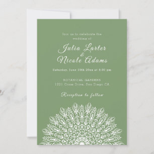 Invitación Pluma Suave Hierba Seca de las Pampas Mandala Boda