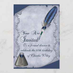 Invitación Pluma y tintero elegantes