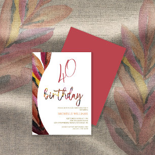 Invitación Plumas Artísticas Arte Floral Acuarela