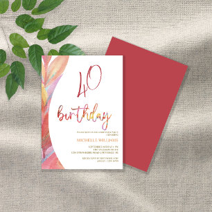 Invitación Plumas Artísticas Arte Floral Acuarela