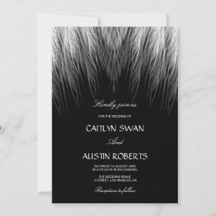 Invitación plumas blandas y blancas