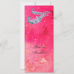 Invitación PLUMAS DE DIAMANTE, destellos rosados