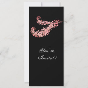 Invitación PLUMAS DE DIAMANTE ,rosado