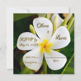 Invitación Plumeria blanca tropical - Nuevos comienzos - RSVP