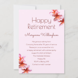 Invitación Plumeria hawaiana florece su Fiesta de jubilación