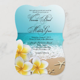 Invitación Plumeria Starfish Beach Boda Tropical