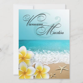 Invitación Plumeria Starfish Beach Boda Tropical