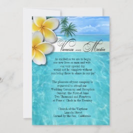 Invitación Plumeria Starfish Beach Hawaii Boda