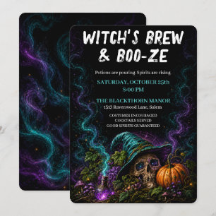 Invitación Poción de bruja y cóctel gótico de Halloween