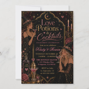 Invitación Pociones de Amor y Celebración de Compromiso de Có