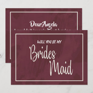 Invitación Pocket Bridesmaid, Purpurina de Borgoña y Oro