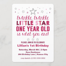 Invitación Poco cumpleaños de los chicas de la estrella