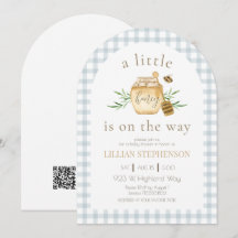 Poco Miel En Camino Abeja Azul Baby Shower QR