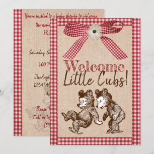 Invitación Poco neutral gemelo Baby Shower del género de Cubs