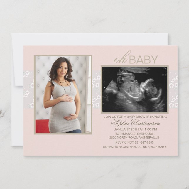 Invitación Poco rosa de los susurros (Anverso)