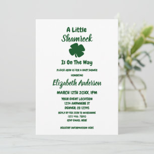 Invitación Poco trébol Día de San Patricio Baby Shower