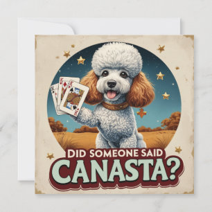 Invitación Poddle ama el juego de canasta