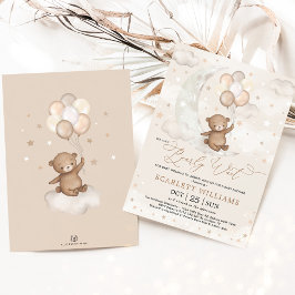 Invitación Podemos anticipar globos de oso lun de espera Baby