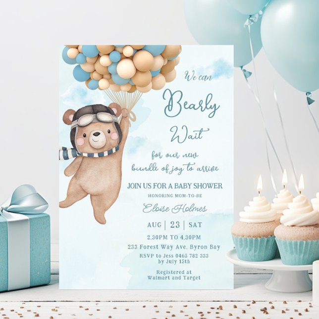 Invitación Podemos Embarazar A Bear Bear Bear Bear Boy Baby S (Subido por el creador)