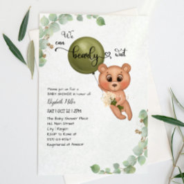 Invitación Podemos Embarazar (Apenas) Esperar A Que Teddy Bea