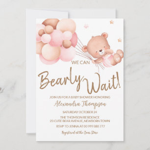 Invitación Podemos Esperar A Baby Shower Baby Girl
