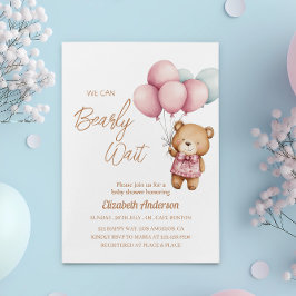 Invitación Podemos esperar a Baby Shower - linda bebé