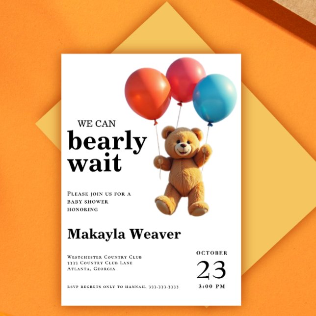 Invitación podemos esperar a Bear Boy Baby Shower (Subido por el creador)